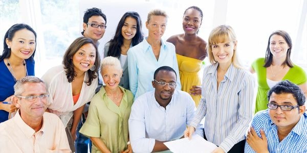 Diverse group of professionals in office